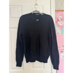 Saks Fifth Avenue Mens Large 100% Cashmere Sweater Black